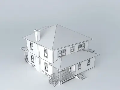 Foursquare House Free 3D model