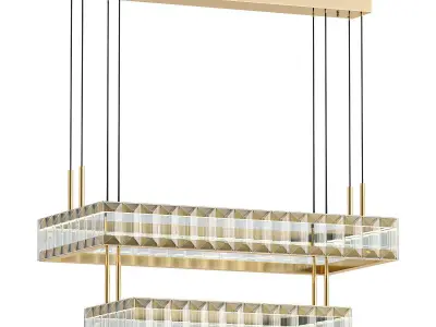 dammel savoy house crystal pendant light in gold 3D model
