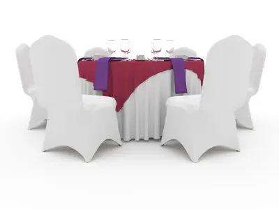 Banquet Table and Chair 22 3D model