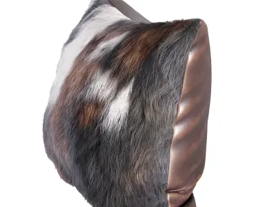 Leather Pillows with Cow Fur 3D model