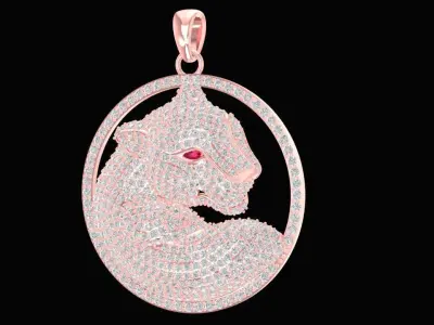 Luxury Pave Horse Round Pendant for Jewelry 771 3D print model