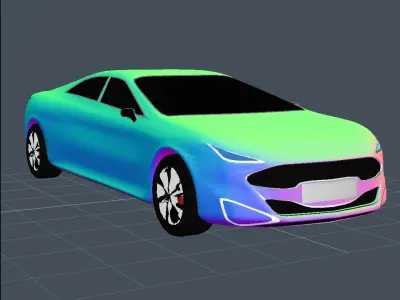 Avtomobil dizayni  Low-poly 3D model Low-poly
