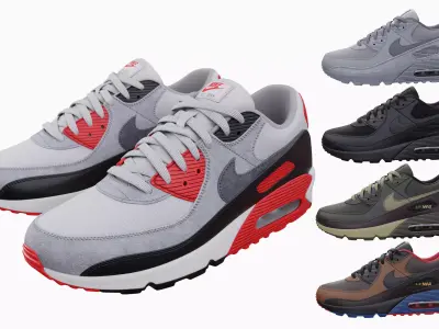 Nike airmax 90 sneaker boots Low-poly 3D model