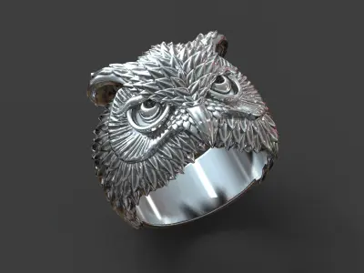 Owl ring 3D model