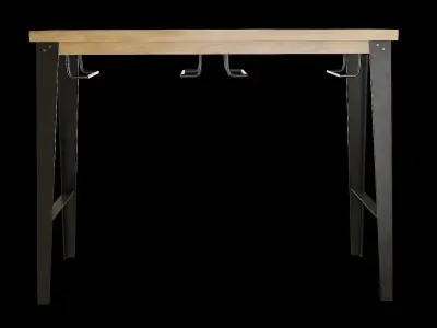 Table wooden 11 Low-poly 3D model