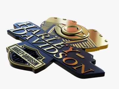 Metallic Motorcycle Engine Pendant 3D print model