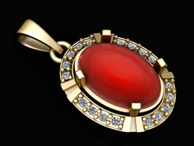 HIP HOP RED RUBY PENDANT 3D PRINTABLE MODEL  3D print model