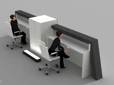 Hotel Lobby Desk 001 3D model