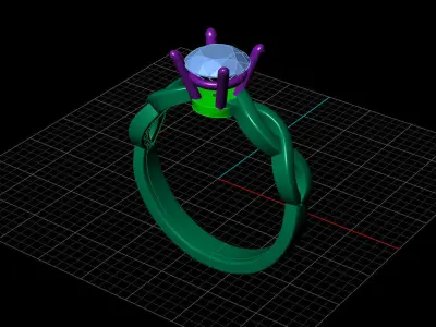 STL 3DM Print Ready Women Diamond Ring Lightweight Printable  3D print model 69