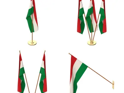 Hungary Flag Pack 3D model