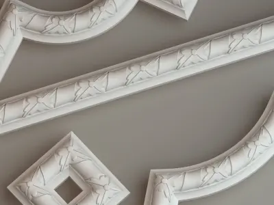 Molding with corner elements Gaudi Decor 3D model