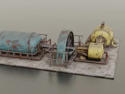 Diesel generator Low-poly 3D model