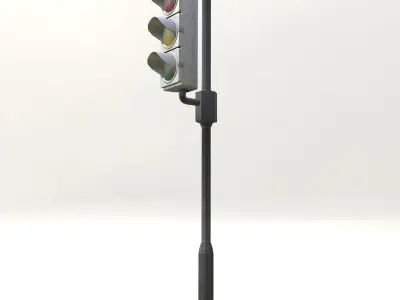 Game-ready retro traffic lights - Unity - UE4 Low-poly 3D model