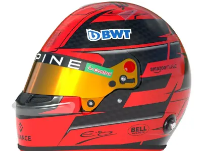 F1 Esteban Ocon Helmet 2024 3D model