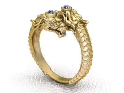 Luxury Dragon Gold Ring 3D print model