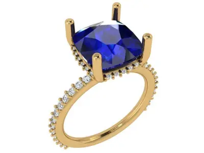 Cushion Cut Ring 4212 3D print model