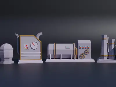 Power Generators Low-poly 3D model