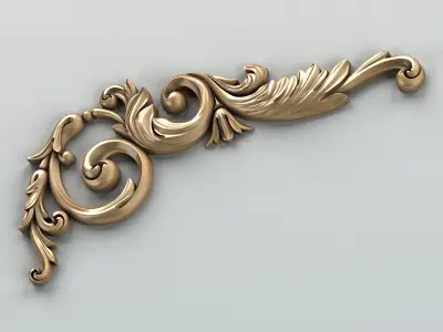 Carved decor corner 004 3D model