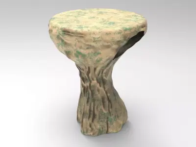 Tree Side Table Low-poly 3D model