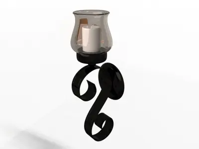 Wallmounted Iron Candle Holder 01 Low-poly 3D model
