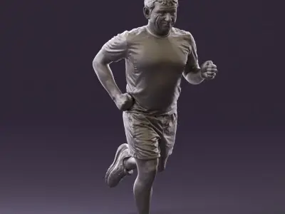 000999 man runner in yellow shoes 3D Print Ready 3D print model