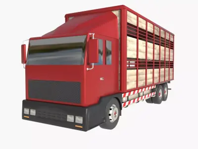 cattle truck Low-poly 3D model
