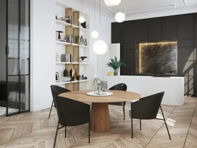 Modern Classic Interior Scene for Cinema 4D and Octane Render 3D model