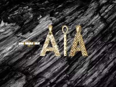 A Letter Alphabet Tiles Texture Pedant 3D Print Model 3D print model