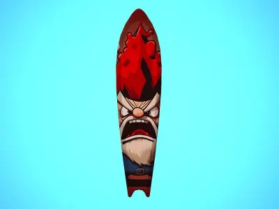 SURF BOARD 20 CARTOON STYLIZED Low-poly 3D model