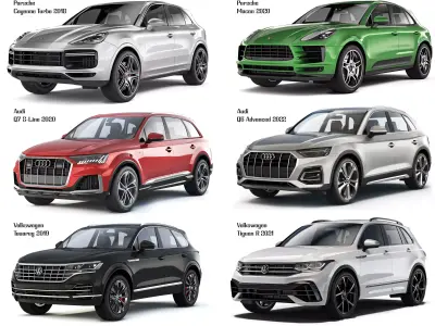 Collection of SUVs from the VAG brand 3D Model Pack