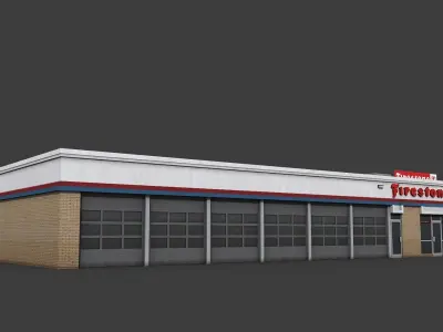 Firestone Complete Auto Service Building Low-poly 3D model