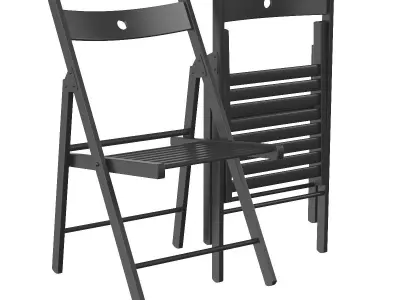 Ikea Terje Folding Black Chair 3D model