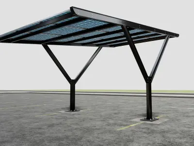 Y TYPE MODERN SOLAR CARPORT TYPE-18 3D model