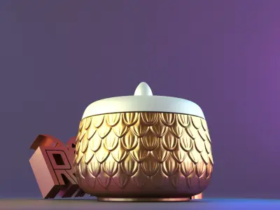 Luxury patterned candy container 3D print model