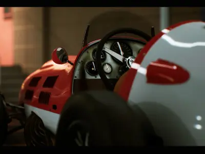 Classic Race Car Driveable Functional Low-poly 3D model