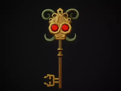 Stylized Key  Free low-poly 3D model