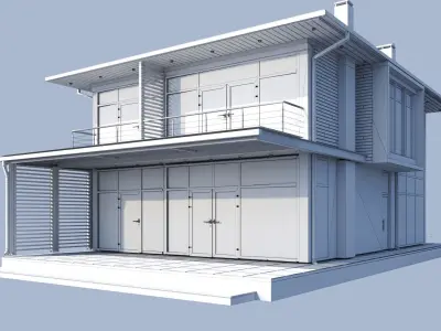 Modern House model Contemporary exterior building 3D model