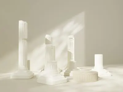 Old Roman columns and a podium 3D model