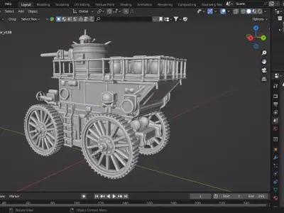 Steampunk Tank 3D print model