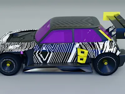 R5 TURBO 3E E-Tech -  with cockpit interior 3D model