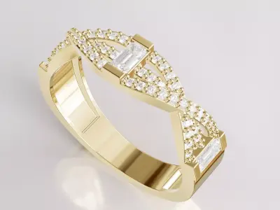 Jewelry Diamond Ring Model RG58 Free 3D print model