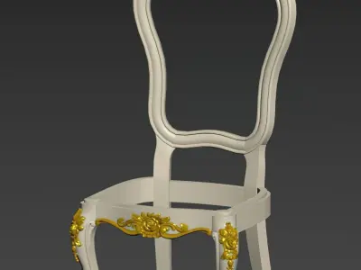 ChAIR-3 ornate gold chair Low-poly 3D model