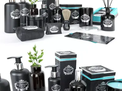 Portus Cale Bathroom Accessories Black edition 3D model