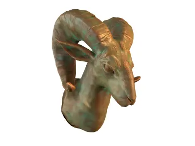 Goat Head Statue Low-poly 3D model
