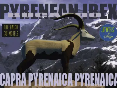 Pyrenean Ibex Low-poly 3D model