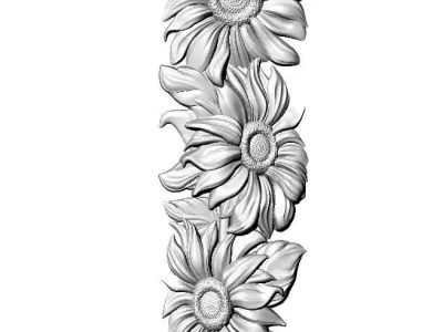 beautiful relief sunflowers 3  3D model