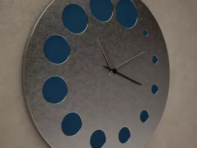 Metal Circular Wall Clock 08 3D model