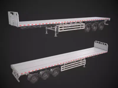 Flatbed Container Low-poly 3D model