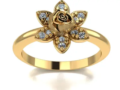 Rose Ring 3D print model