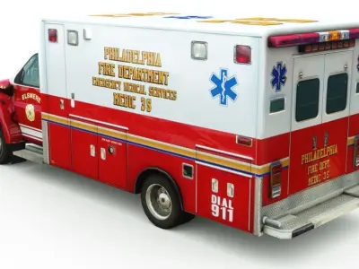 Generic Ambulance v10 Low-poly 3D model
